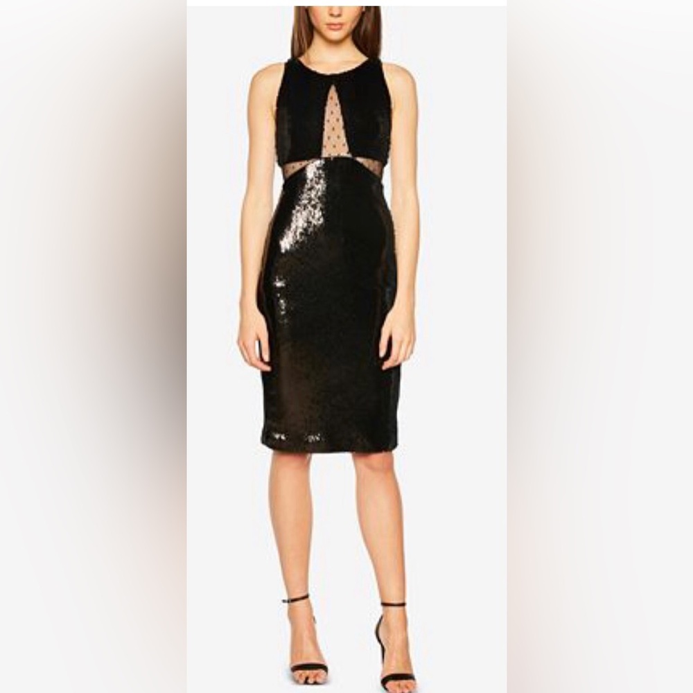 Bardot Black splice Sequin dress
